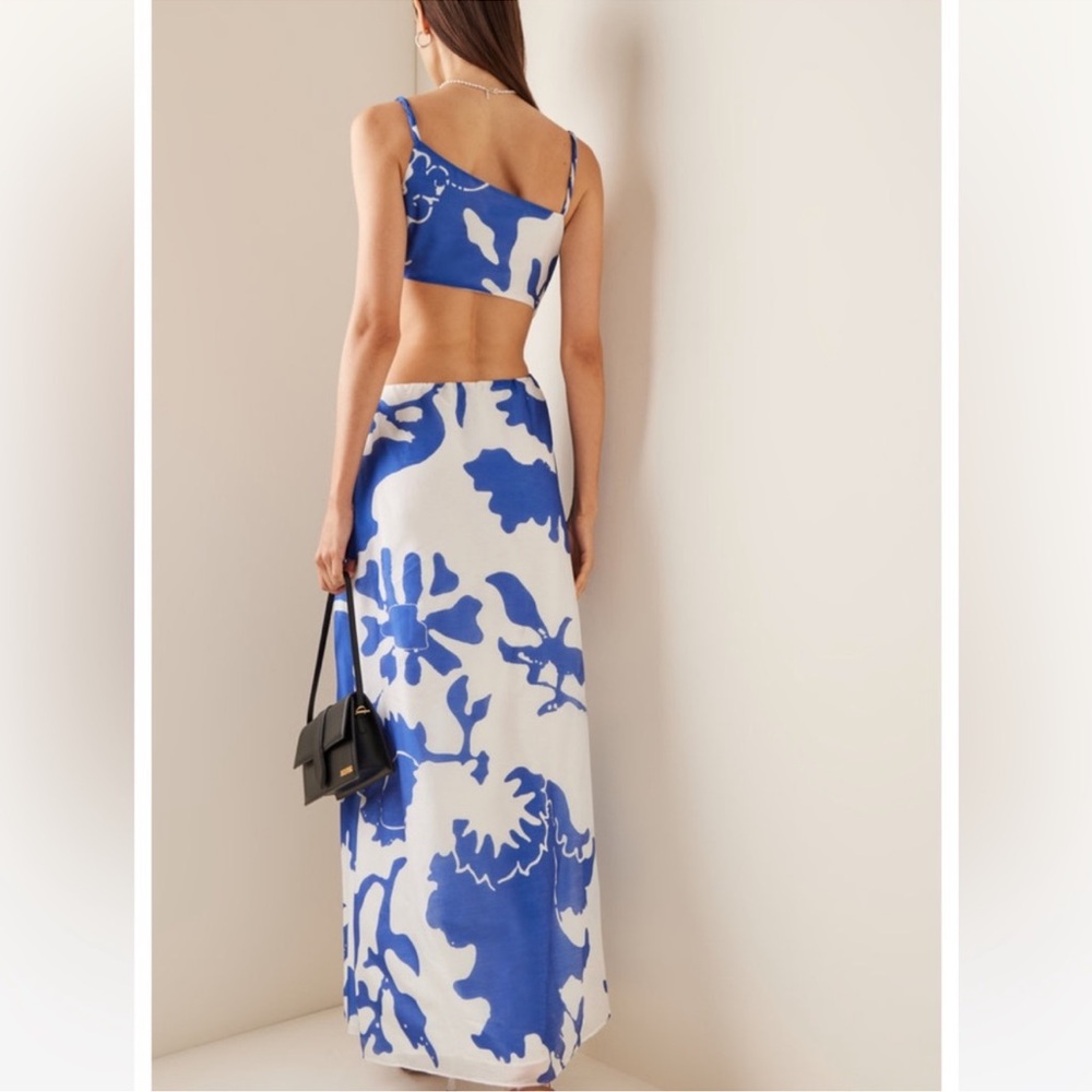 SIR Vivi Asymmetric Cotton-Silk Maxi Dress US6 - Picture 4 of 12